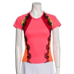 Koché Neon Colorblock Lace Short Sleeve T-Shirt Size 36/XS MSRP $465